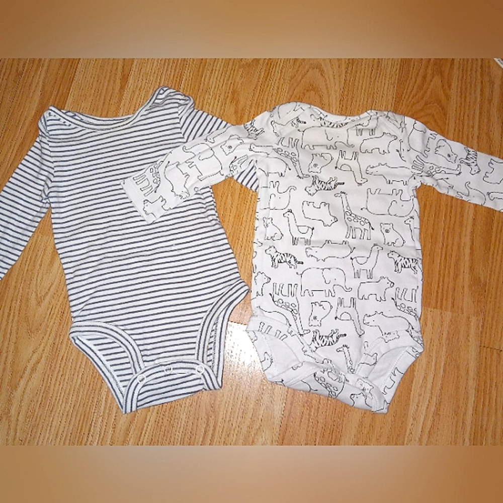 Carters Bodysuit Pack Of 2 Long Sleeve Boys 3 Months
